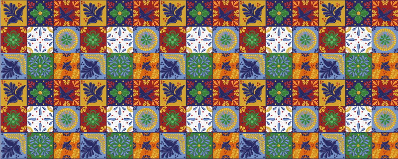 Azulejos mexicanos coloridos para cozinha - TenStickers