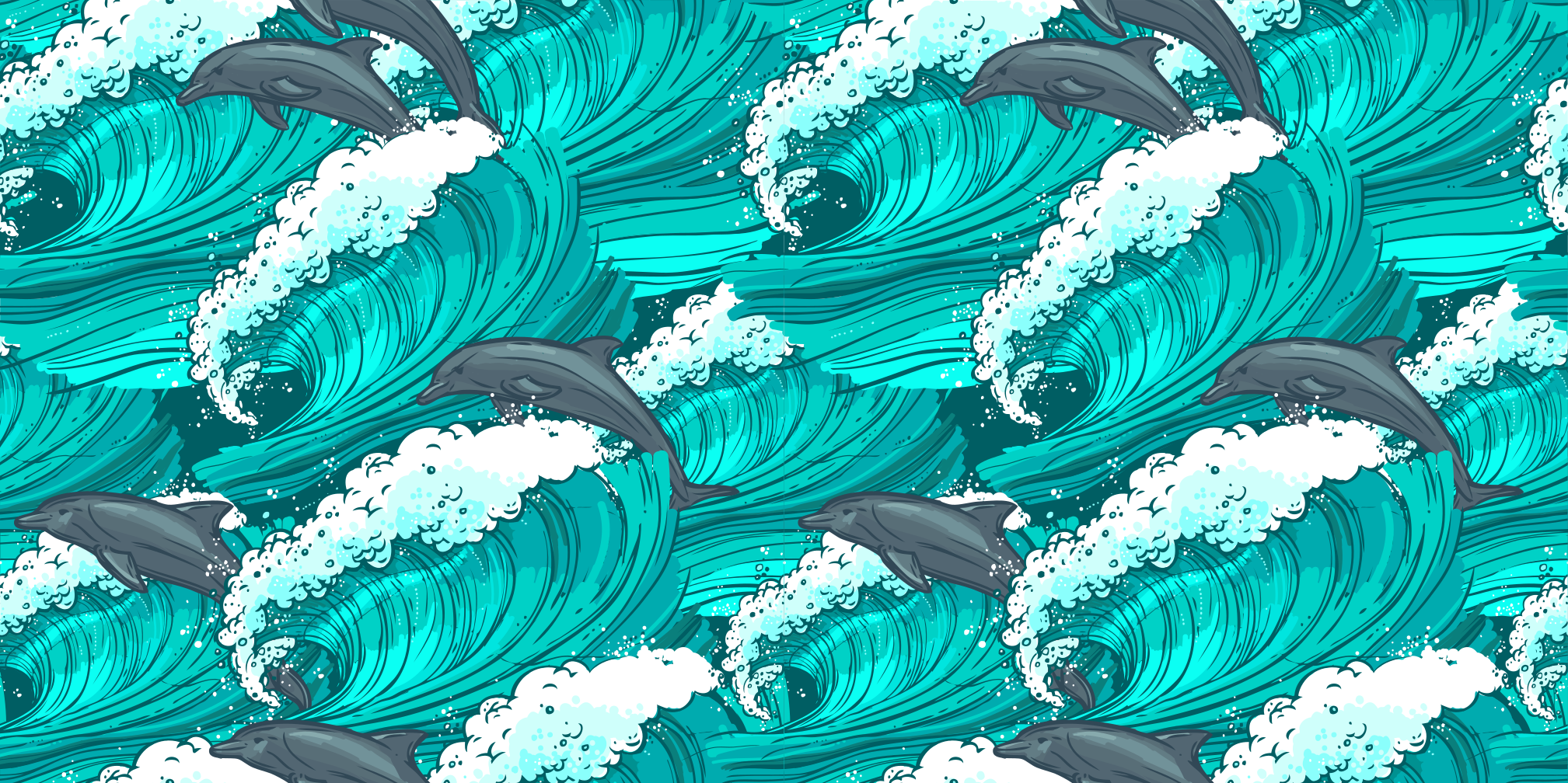 Golfinho no tapete de vinil animal do oceano - TenStickers