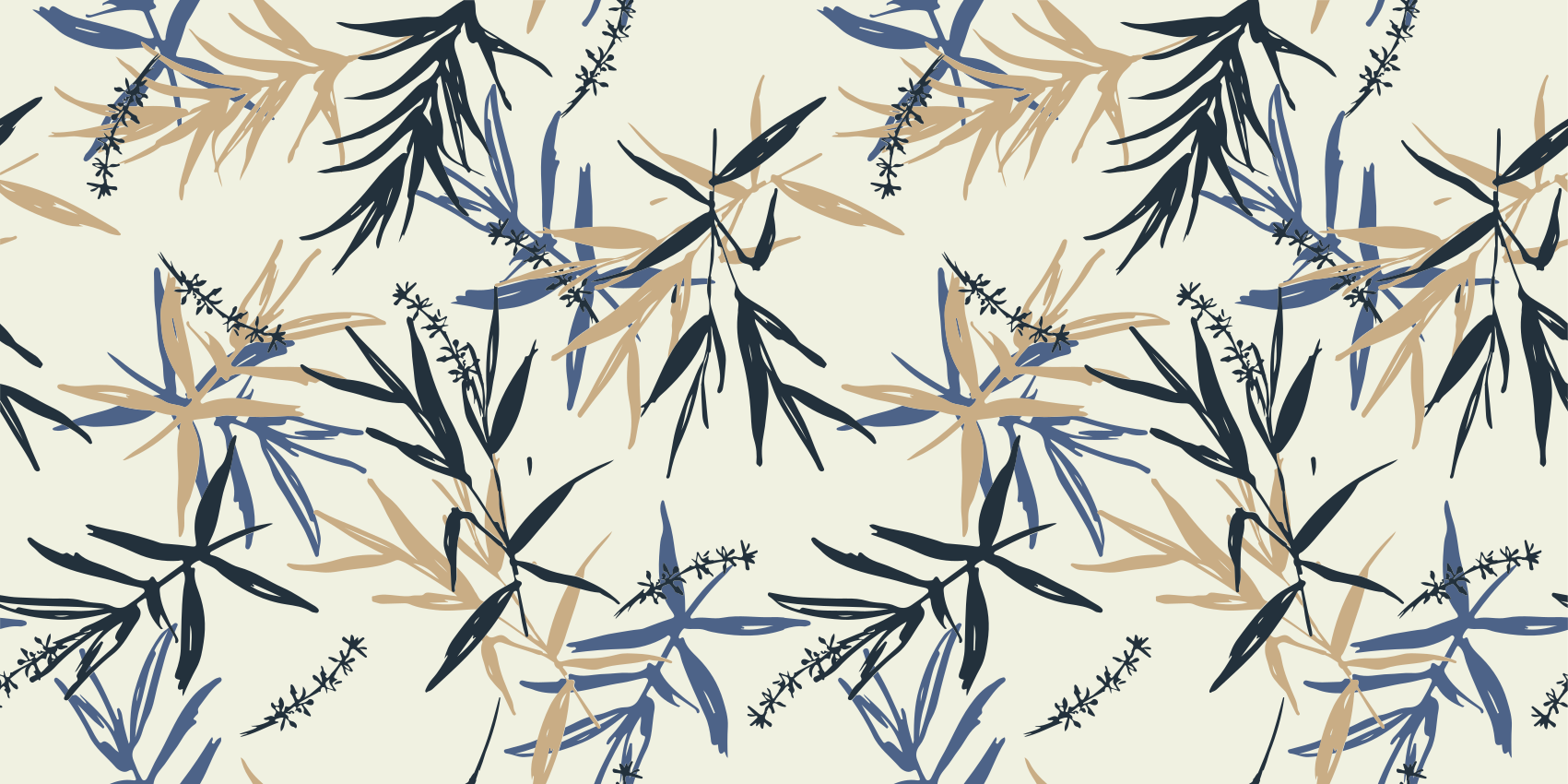 Tapete floral de plantas chinesas - TenStickers