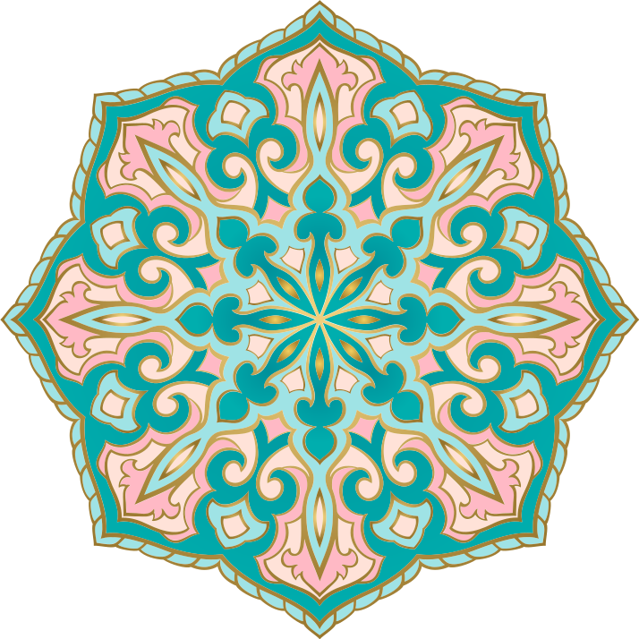 Tapete de vinil turquesa e rosa mandala - TenStickers