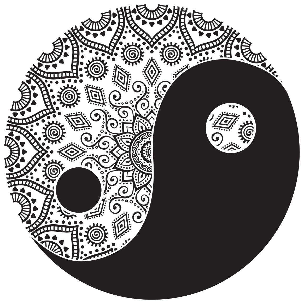 Tapete de vinil mandala yin yang mandala - TenStickers