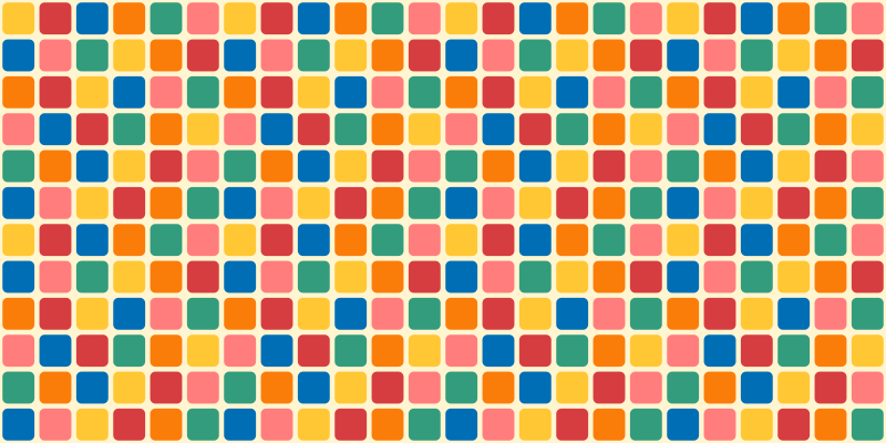 Tapete vinílico geométricas quadrados de mosaico colorido - TenStickers