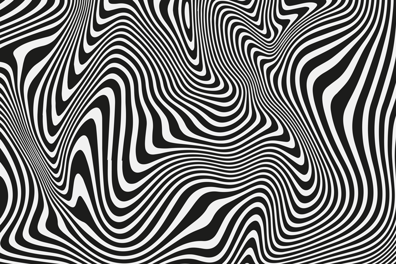 Tapete vinílico geométricas padrão de onda óptica - TenStickers