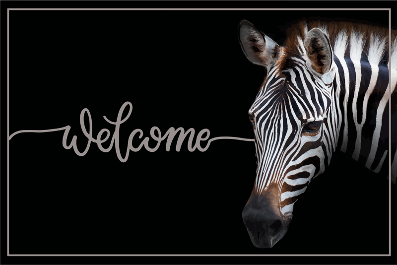 Tapete vinílico frases e textos zebra bem-vindo - TenStickers