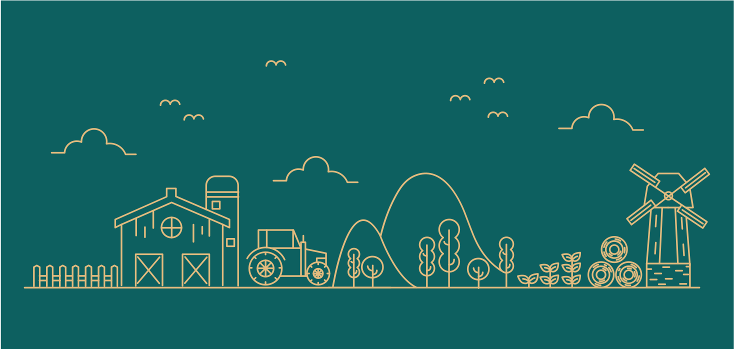 Trator de desenho e objetos de fazenda tapete de animais - TenStickers