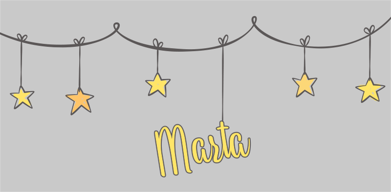 Tapete vinílico com nome estrelado personalizado - TenStickers