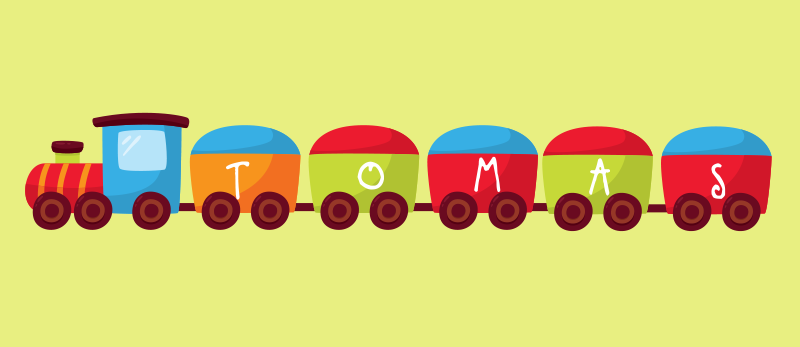 Trem com tapete de vinil infantil - TenStickers