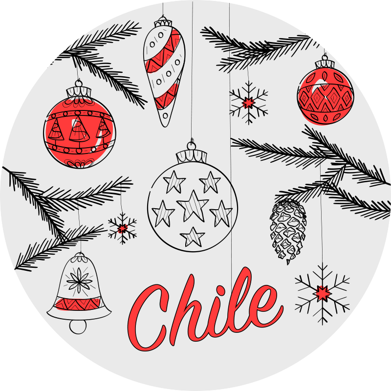 produtode natal com tapete personalizado da bandeira chile - TenStickers