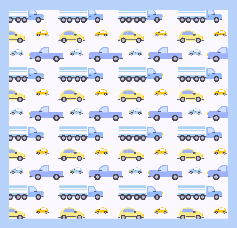 Tipos de caminhão tapete de vinil infantil - TenStickers