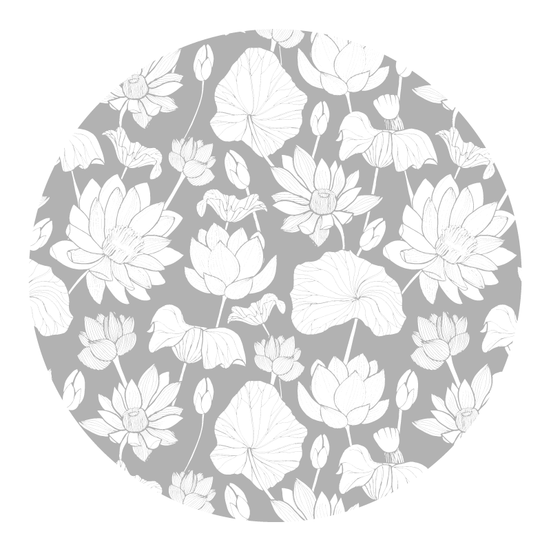 Tapete vinílico flores e plantas floral monocromático - TenStickers