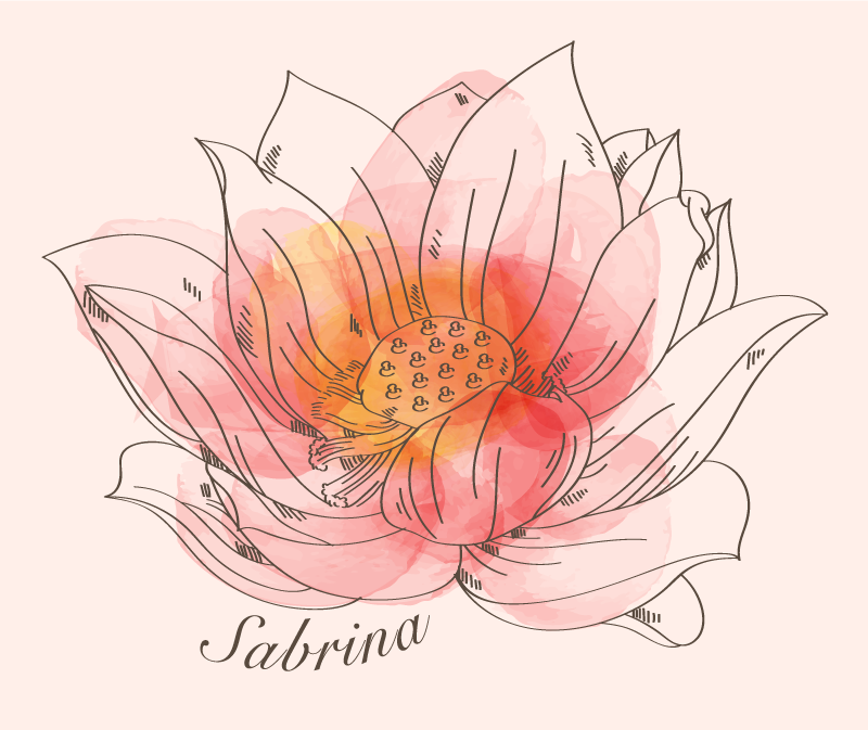 Tapete vinílico com nome lótus personalizável - TenStickers