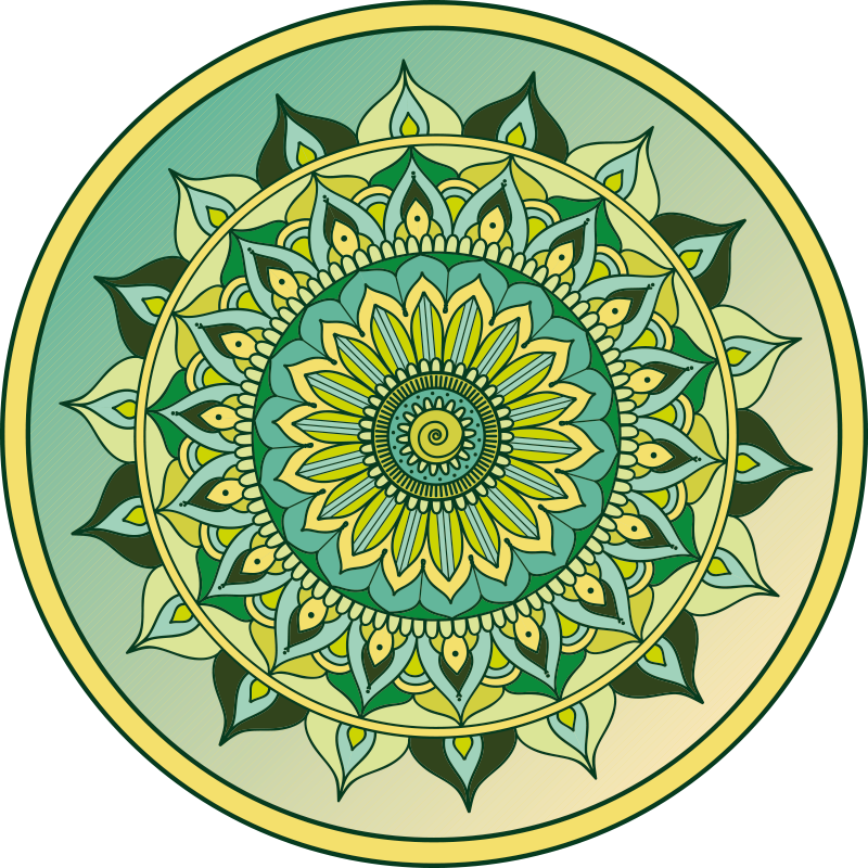 Mandala verde ombre mandala vinil tapete - TenStickers