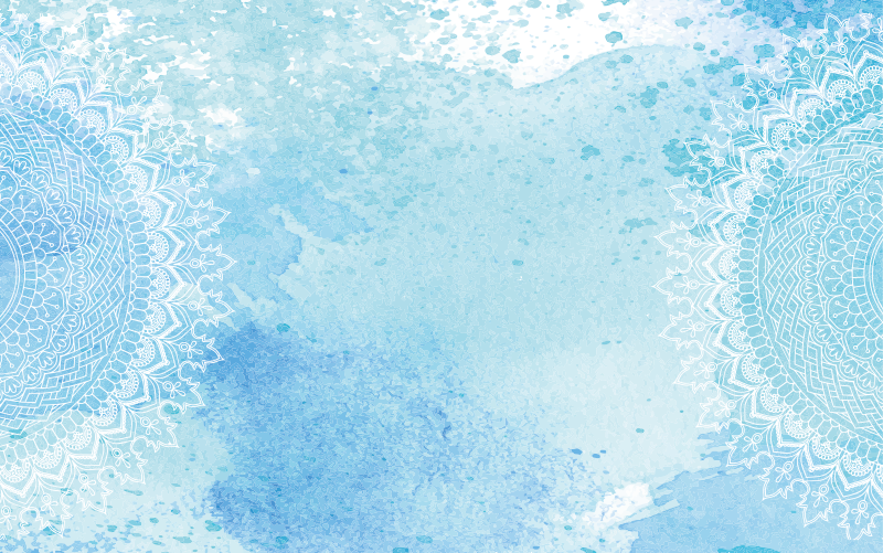 Tapete de vinil mandala aquarela azul - TenStickers