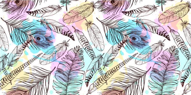 Tapete de vinil com estampa animal de penas de pássaro - TenStickers