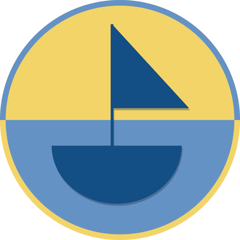 Barco e tapete de vinil da natureza da praia - TenStickers