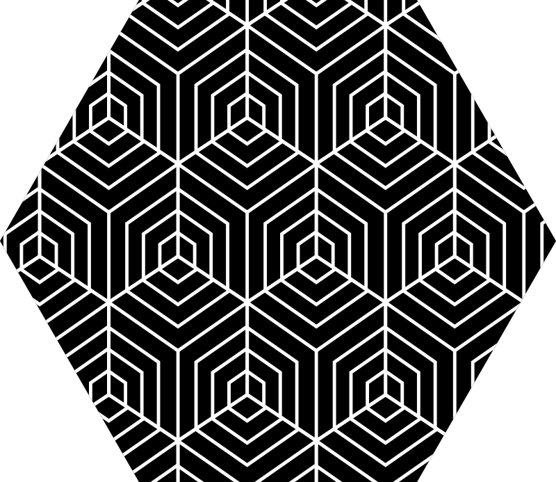 Tapete vinílico geométricas labirinto hexagonal - TenStickers