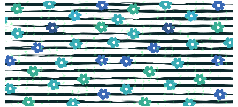 Tapete vinílico cozinha desenho floral listrado - TenStickers