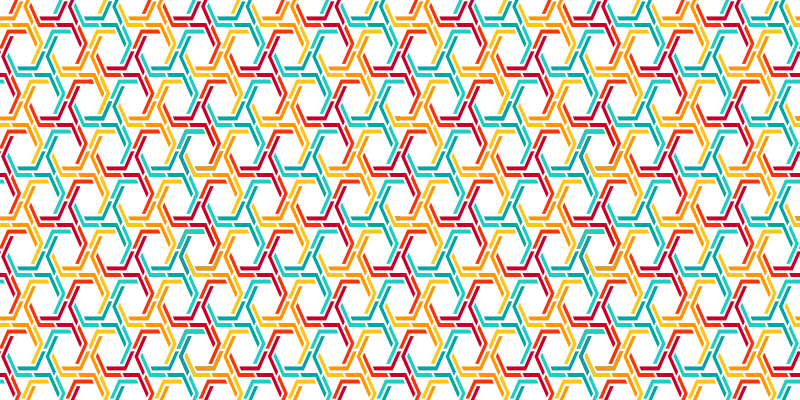 Tapetes de vinil geométrico com padrão hexágono colorido - TenStickers