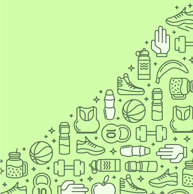 Tapete vinílico criança apetrechos de fitness - TenStickers