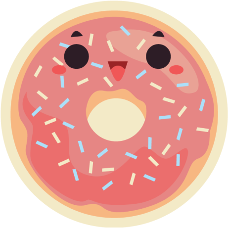 Tapete de vinil de donut de cara feliz - TenStickers