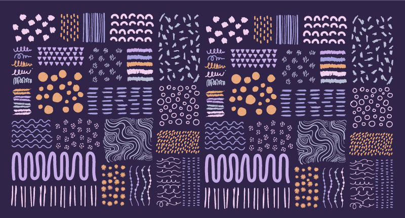 Tapete vinílico sala de estar traços pintados de azul - TenStickers