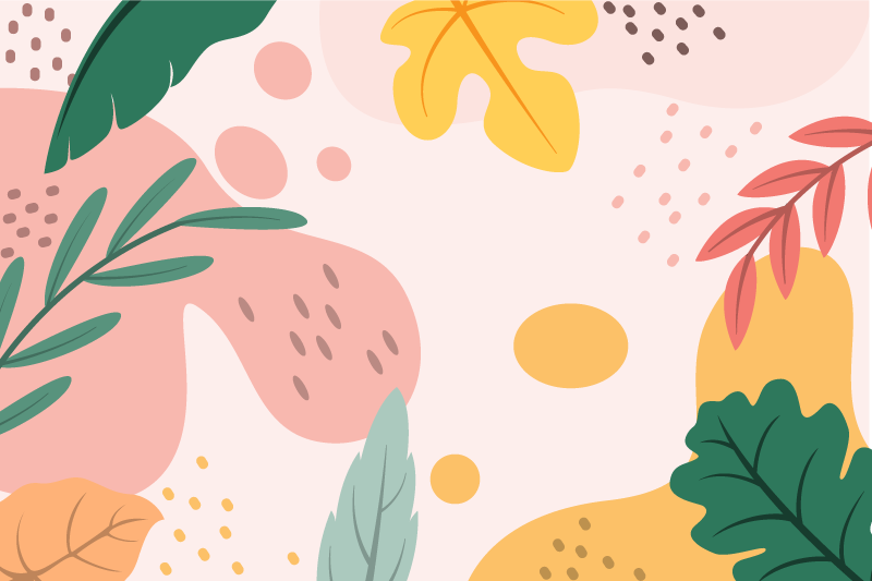 Outono folhas tropicais tapete floral - TenStickers