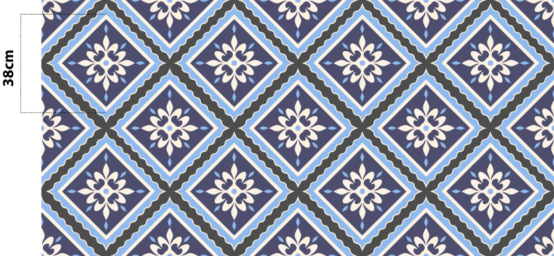 Tapete de vinil com padrão de azulejo cinza - TenStickers