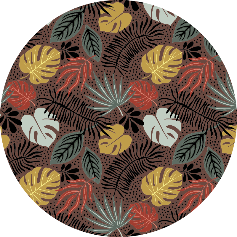 Colagem de folhas tapete de vinil floral - TenStickers