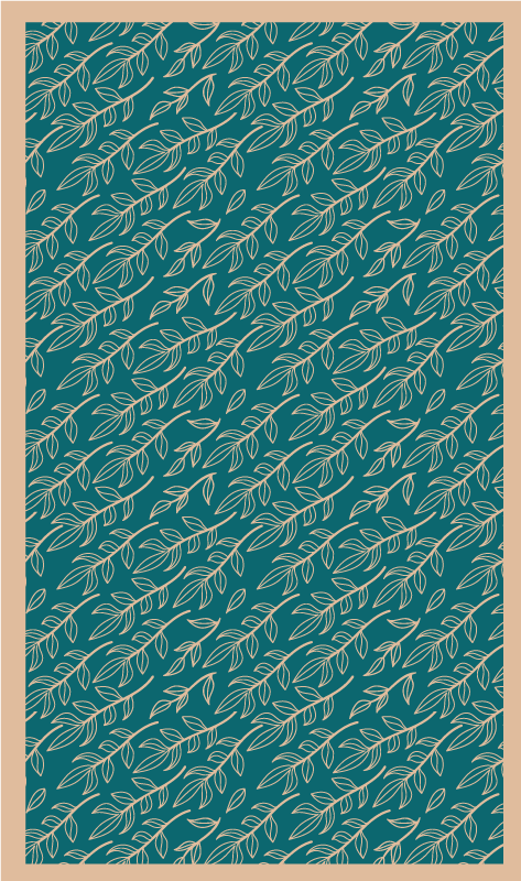 Tapete vinílico flores e plantas folhas verdes graciosas - TenStickers