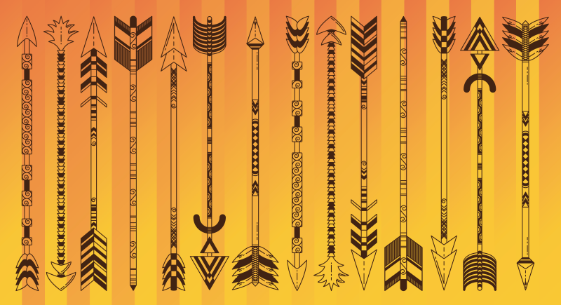 Tapete vinílico etnicas padrão de flecha tribal - TenStickers