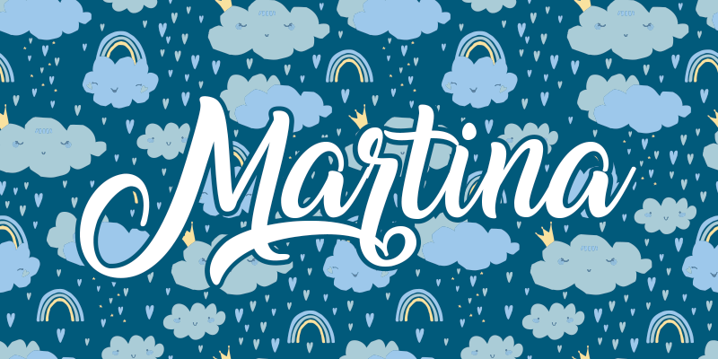 Tapete vinílico criança nuvens azuis com nome - TenStickers