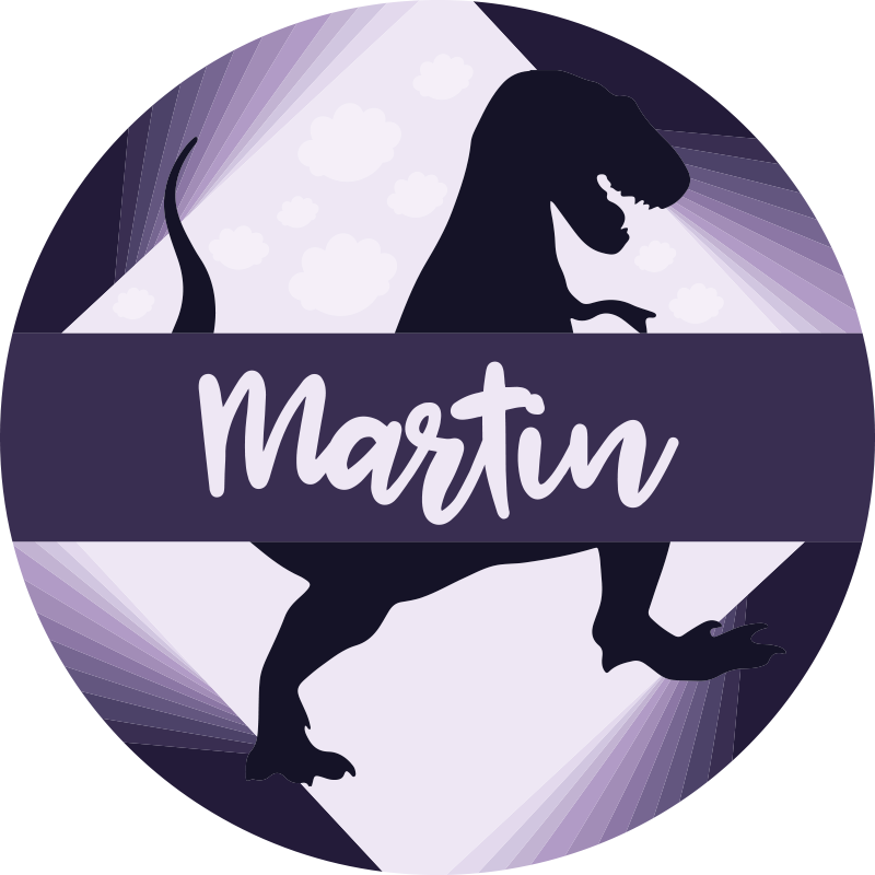 Tapete vinílico criança velociraptor com nome - TenStickers