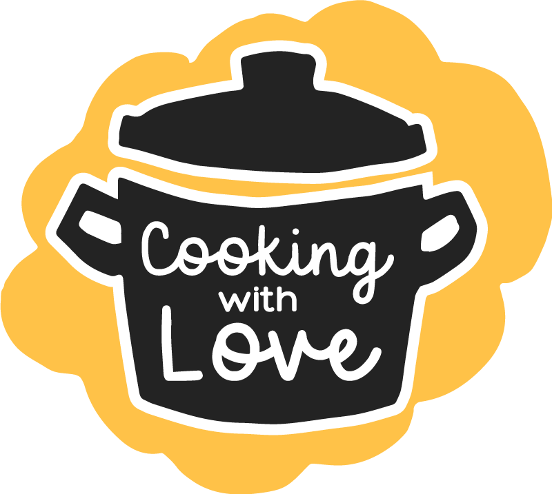 Tapete vinílico cozinha cozinhar na panela com amor - TenStickers