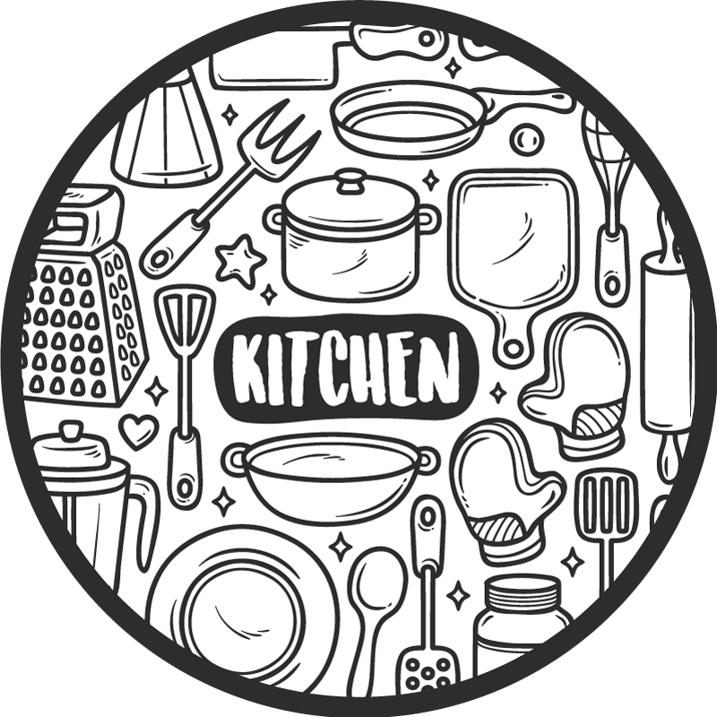 Tapete vinílico redondo gráficos essenciais - TenStickers