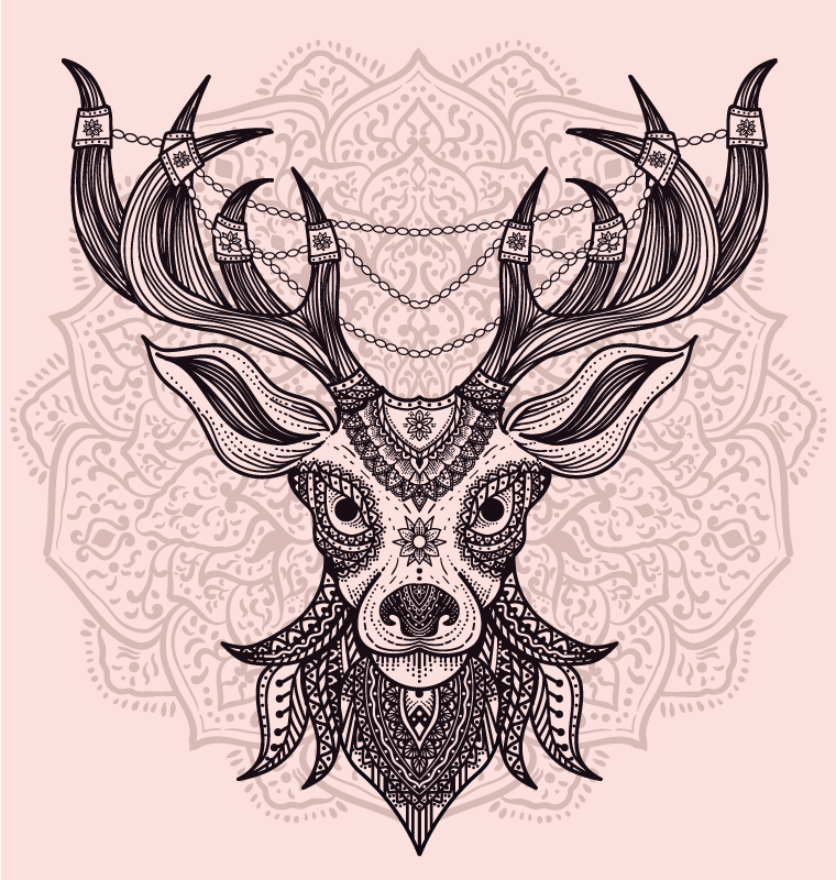 Tapete vinílico de animais motivo de veado cinza - TenStickers