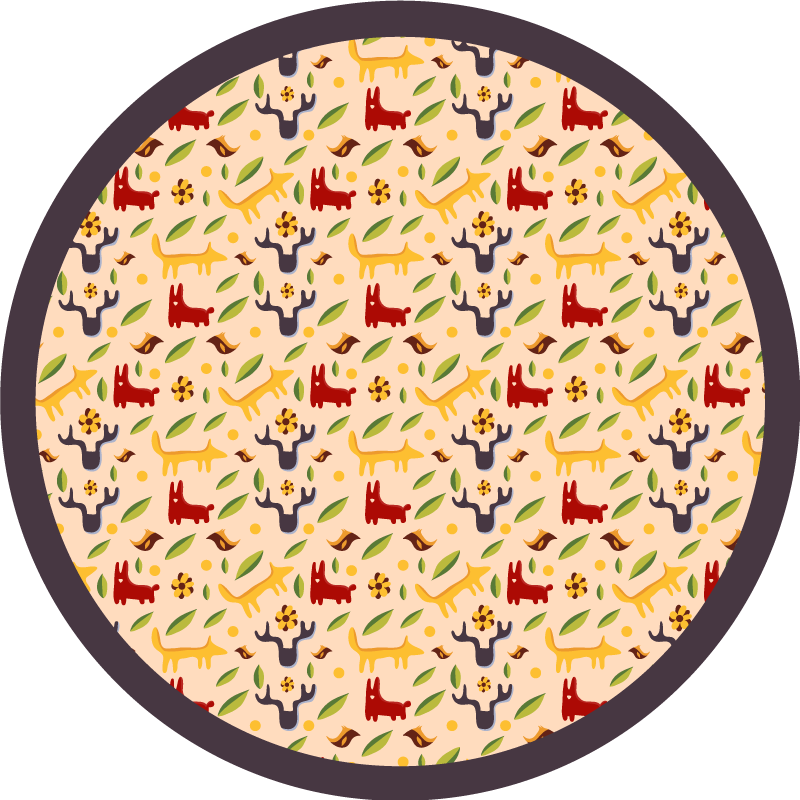 Tapete vinílico criança animais coloridos da floresta - TenStickers