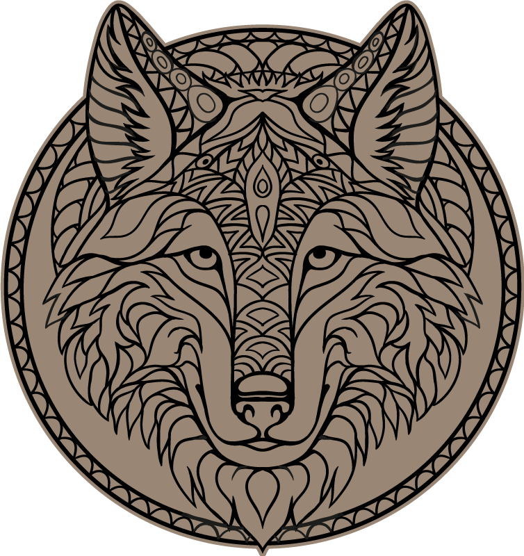 Tapete de animal com cabeça de lobo tribal - TenStickers