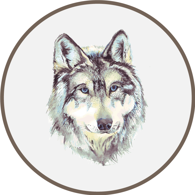 Tapete vinílico de animais ilustração de lobo - TenStickers
