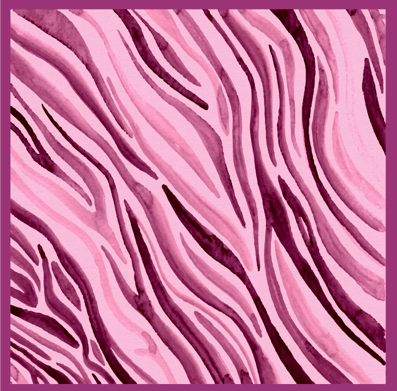 Tapete de vinil rosa aquarela zebra com estampa animal - TenStickers