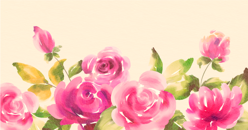 Peônia com tapete de vinil floral de folhas - TenStickers