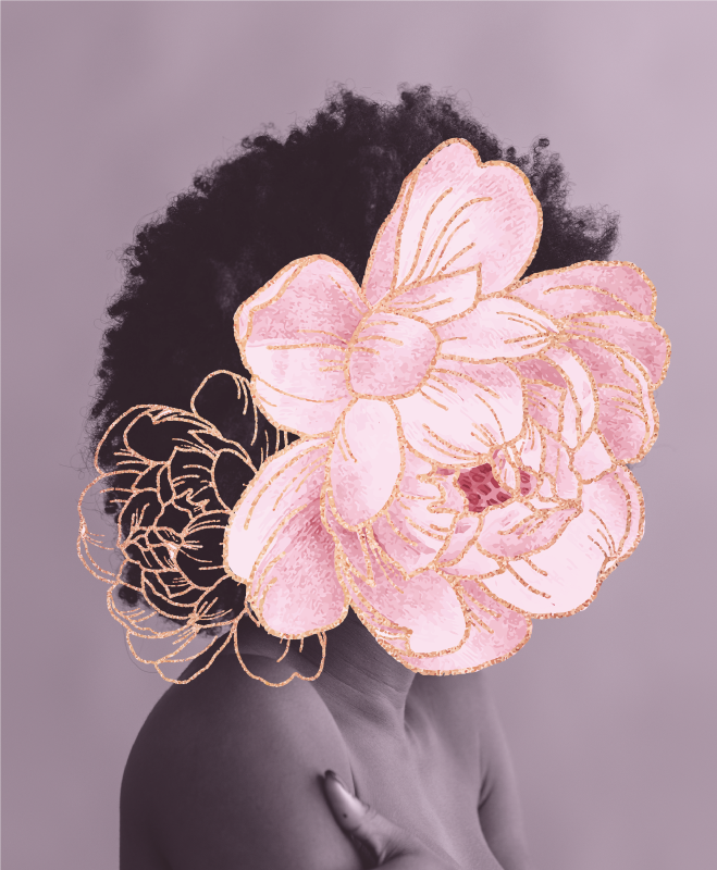 Tapete de vinil floral pessoa peônia - TenStickers