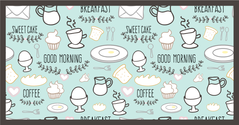 Ladrilhos de cozinha de padrão de café matinal - TenStickers