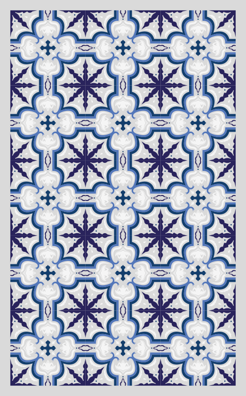 Tapete vinílico azulejos padrão azul intrincado - TenStickers