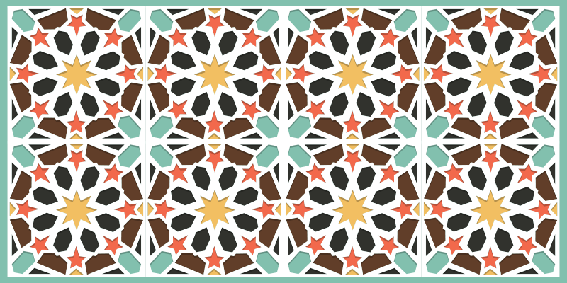 Tapete vinílico azulejos azulejos coloridos com estrelas - TenStickers