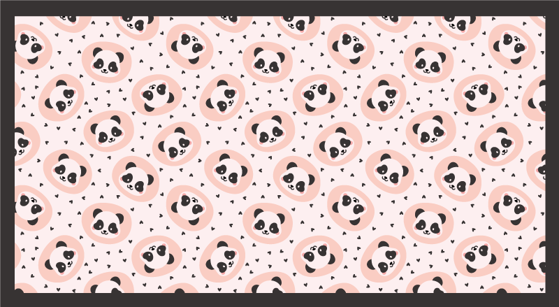 Tapete vinílico de animais rostos de bebês pandas - TenStickers