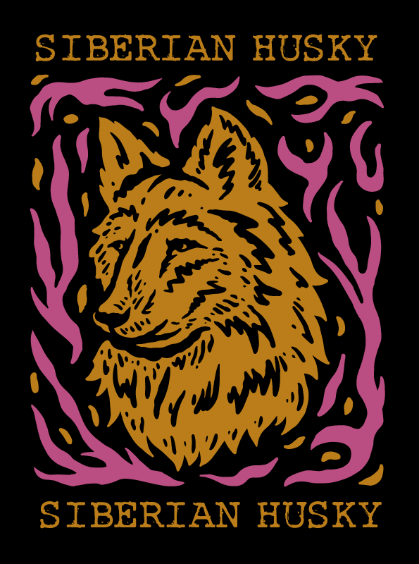 Lobo com tapete de vinil personalizado com nome - TenStickers