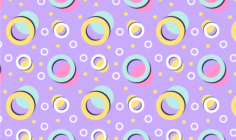 Tapete vinílico criança elementos circulares animados - TenStickers