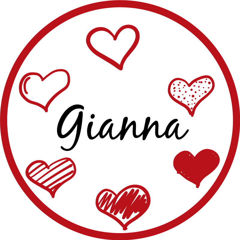 Tapete vinílico juvenil corações vermelhos e nome - TenStickers