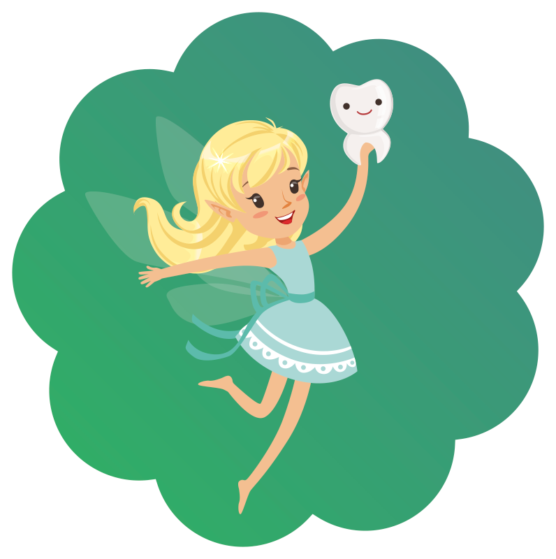 Fada dos dentes com sorriso de dentes para crianças tapete de vin - TenStickers