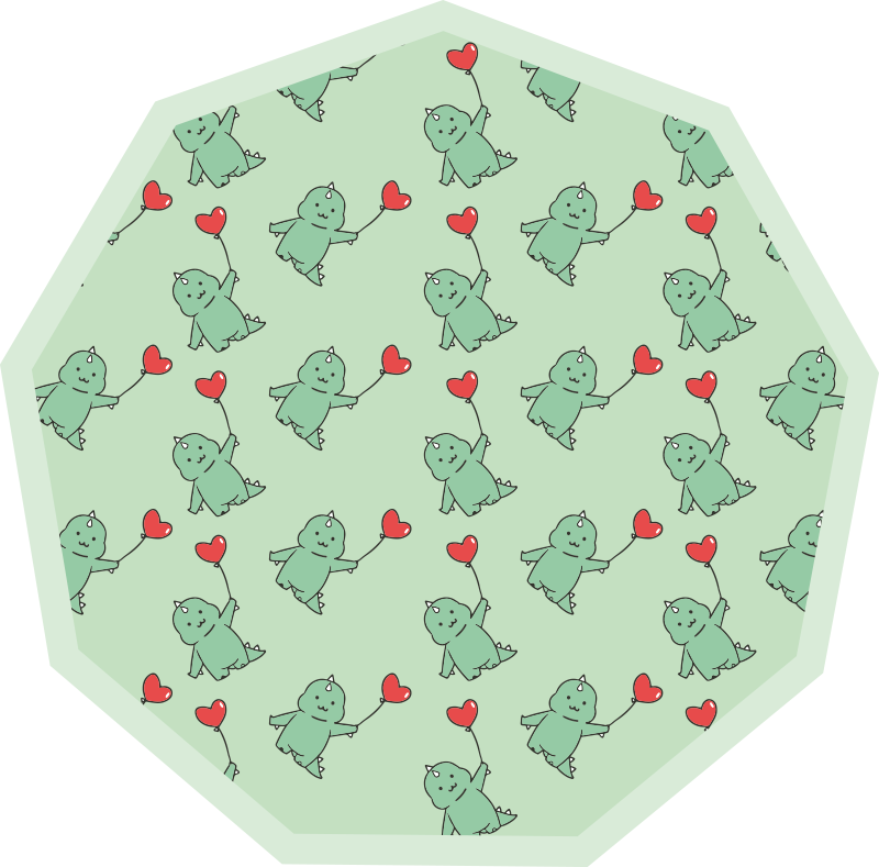Tapete vinílico criança dragões verdes com corações - TenStickers